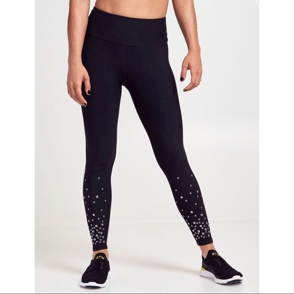 NWT SOUL BY SOULCYCLE Black Scatter Grommet Tight Leggings size XXXL - Picture 2 of 11